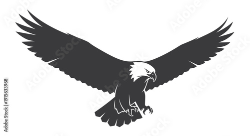 black eagle silhouette flying