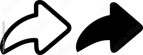 Comparison of outlined and solid black icons for likes, hearts, send, and chat bubbles, offering versatile design elements for digital platforms.