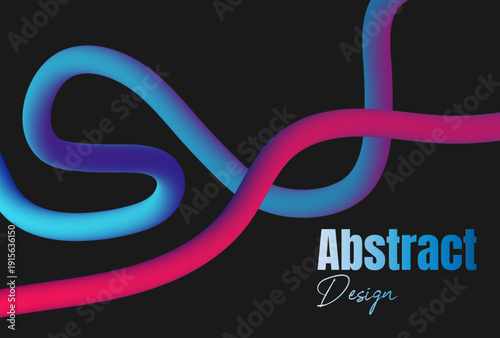 Vibrant abstract design with intertwined pink and blue lines