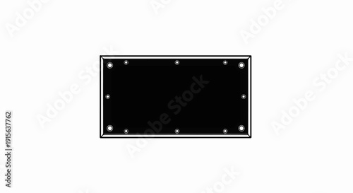 Rectangular black banner with grommets for mounting