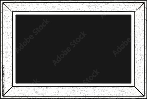 Rectangular frame with a textured border and a solid black interior panel