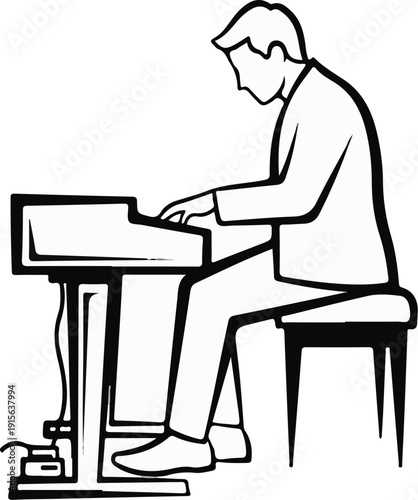 Person playing a keyboard instrument with pedals