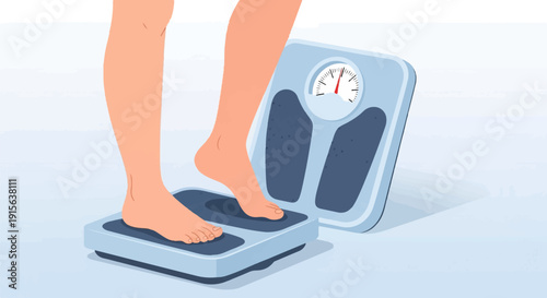 Person stepping on a scale to check weight