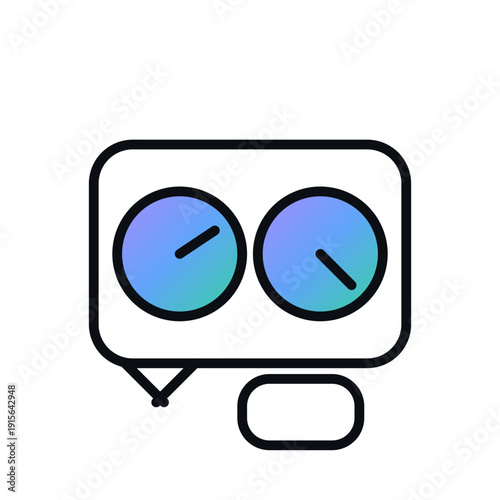 Dashboard gauges widget business icon in bold outline SVG vector