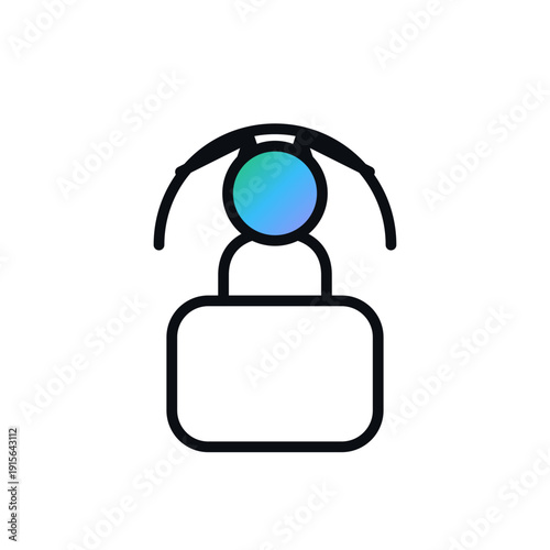 Circular economy briefcase business icon in bold outline SVG vector