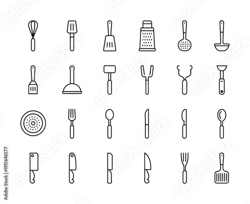 Vector of various kitchen utensils and cooking tools