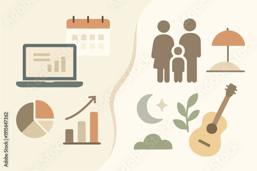 Healthy Separation of Work and Personal Life Concept Visual