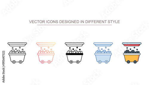 Coal Stockpile vector icon stock isolated on white sheet