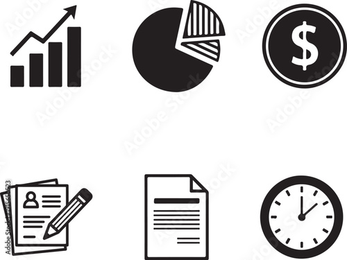 Business finance and productivity icons