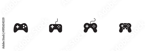 Video game console icons. Gaming controller concept on white background. Flat vector symbol set.