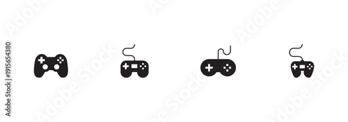 Video game console icons. Gaming controller concept on white background. Flat vector symbol set.