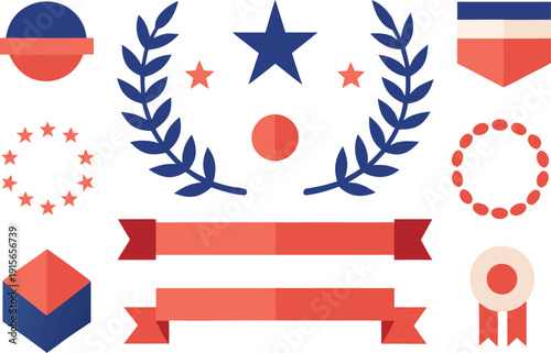 American themed illustrations isolated on transparent background, Vector, illustration