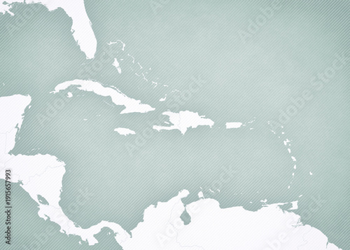 Bild auf Leinwand Map of Caribbean islands - Blank map