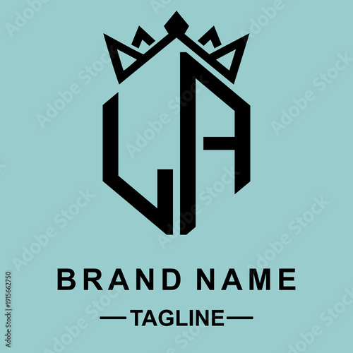 Quadro em tela Elegant  LA  vector logo integrated with a minimalist crown