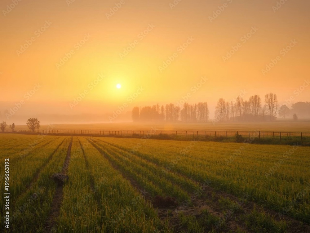 Obraz premium sunrise over the field