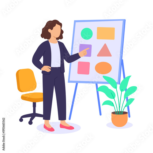 Learning Goals, defining objectives for personal development, Flat vector character illustration