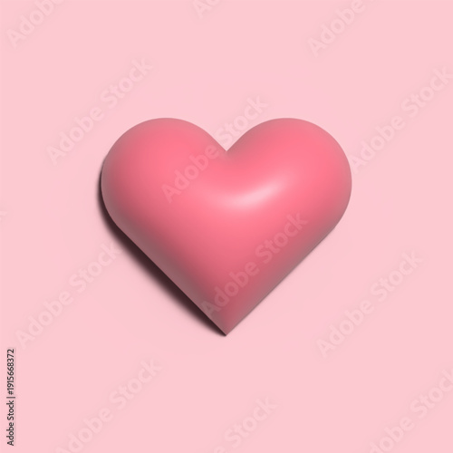 3d pink heart icon