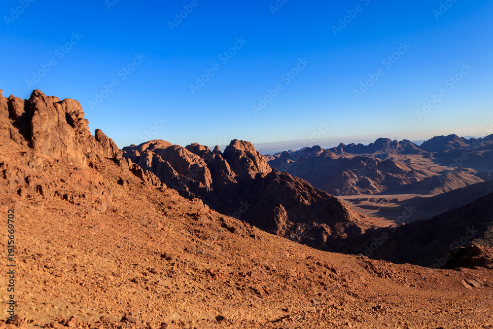 Fototapeta premium View of the rocky Sinai mountains and desert in Egypt
