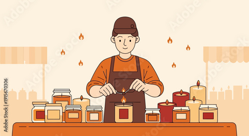 Artisan Crafting Aromatics Illuminating Warmth And Serenity In A Cozy Atmosphere