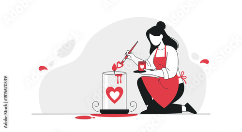 Artisan Crafting Heart Candle Personalized Design For Celebrations