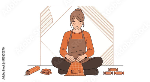 Artisan Crafting Sweet Delicacies With Focused Dedication