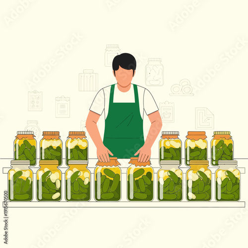 Artisan Preserving Cucumbers Freshly Picked For Homemade Goodness