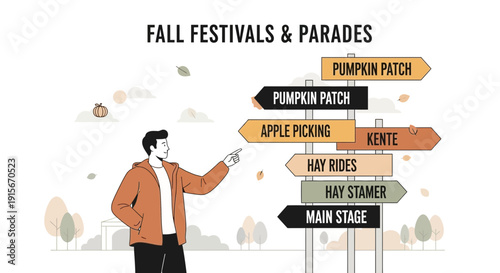Autumnal Adventure Directional Signpost with Festive Fall Activities