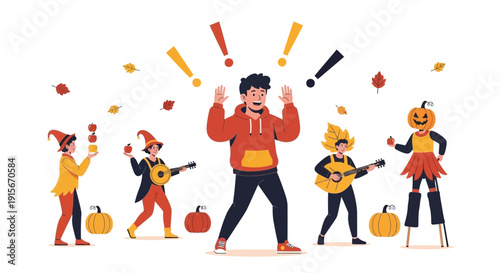 Autumnal Festivities: Celebrating Halloween With Musicians And Seasonal Ambiance