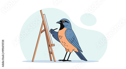Artistic Avian Creates Masterpiece On Easel