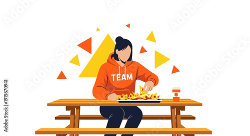 Casual Team Spirit Snack Break Outdoors