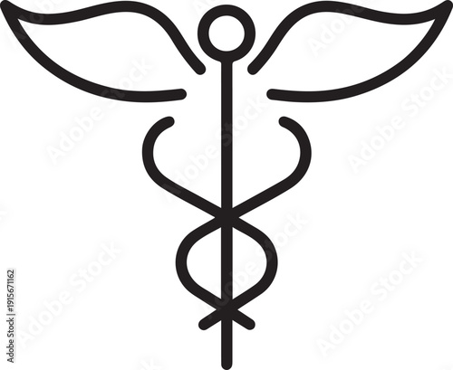 Medical caduceus symbol healthcare snake sign