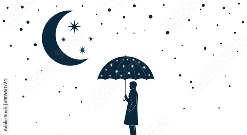 Celestial Wonder Under a Starry Umbrella