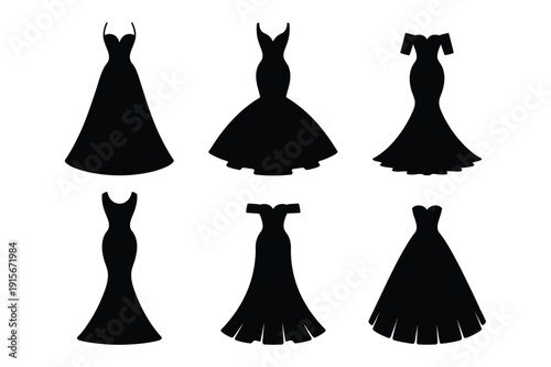 Elegant Evening Gowns: Black Silhouette Collection