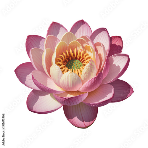 Lotus Flower Serene Soft Pink Gradient Digital Illustration for Spiritual Design