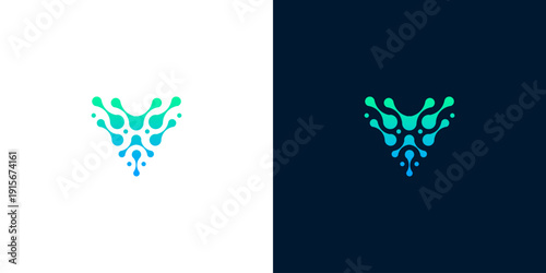 Abstract digital technology network connection symbol logo design