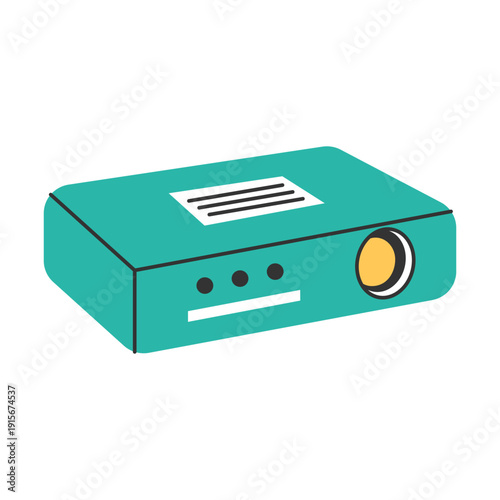 Portable video projector for home theater and cinema. Digital device for movie screenings and presentations