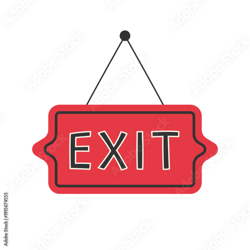 Red Hanging EXIT Sign for Emergency Wayfinding, Evacuation Routes and Public Venue Safety