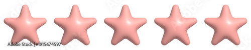 Five stars, glossy pink colors