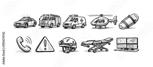 Medical, healthcare silhouette icon set. Hospital, treatment icons collection