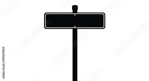 Simple black street sign illustration on a white background