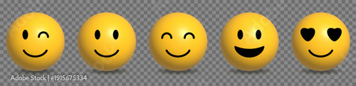 Set of happy emoticons