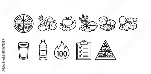 “weather line icon set: weather forecast, climate, meteorology line icons collection