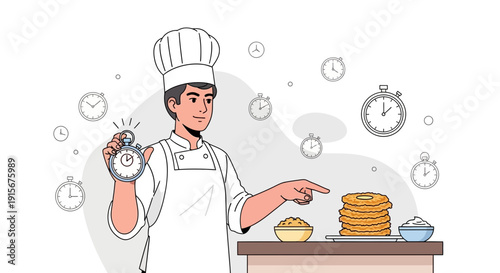 Chef's Culinary Timing, Precision, and Freshness in Gastronomy with Delicious Food