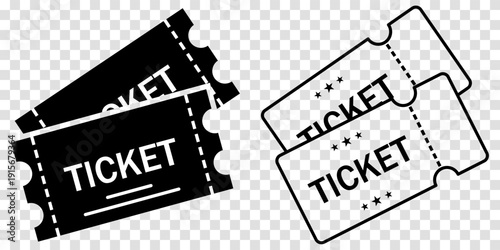 Set of ticket icons