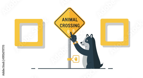 Clever Animal Activates Road Safety Sign While Wearing Smartwatch
