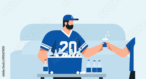 Cooler Full Of Drinks Being Served At A Sporting Event Gathering