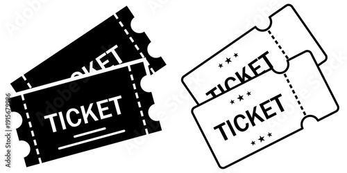 Ticket icon set