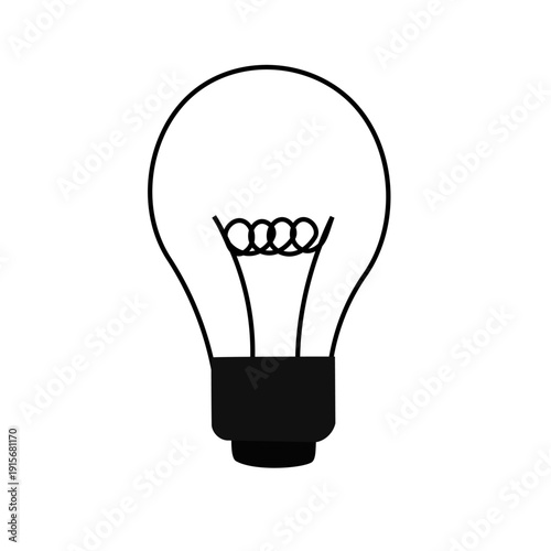 Lamp Icon - Black & white