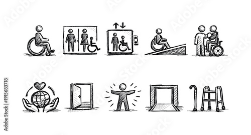 Technology and communications outline icon set. Devices, network, internet icons collection