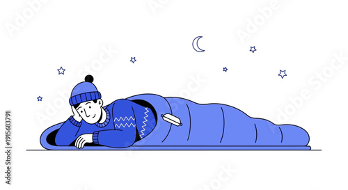 Cozy Evening In A Sleeping Bag Under The Stars